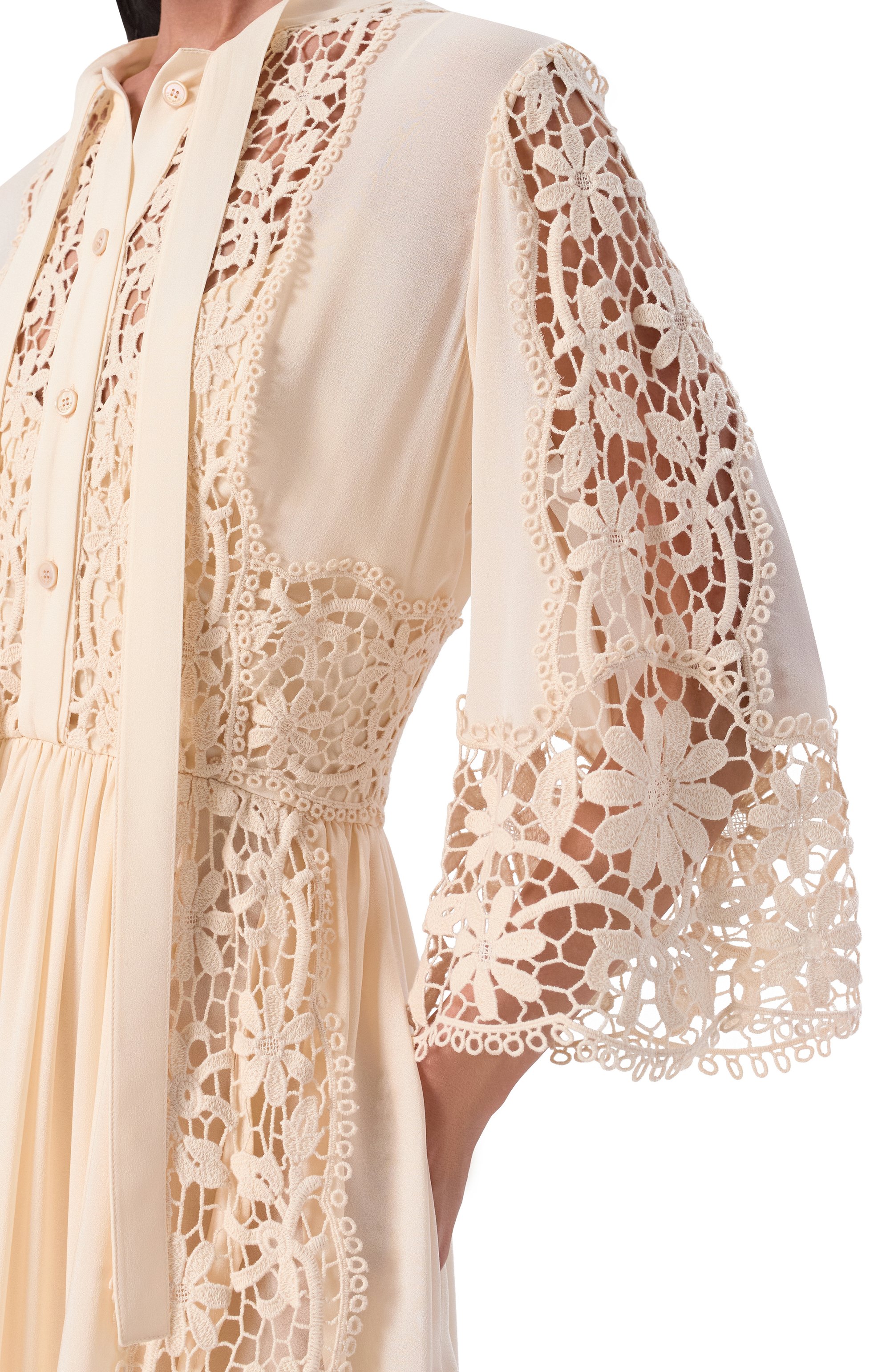 Платье из хлопка и шелка ELIE SAAB, арт. D1158NS26/SIM03, фото 4