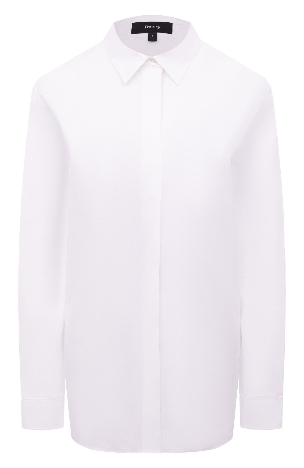 Хлопковая рубашка THEORY белого цвета по цене 25900 руб., арт. M0104538, фото 1 Хлопковая рубашка THEORY, арт. M0104538, фото 1