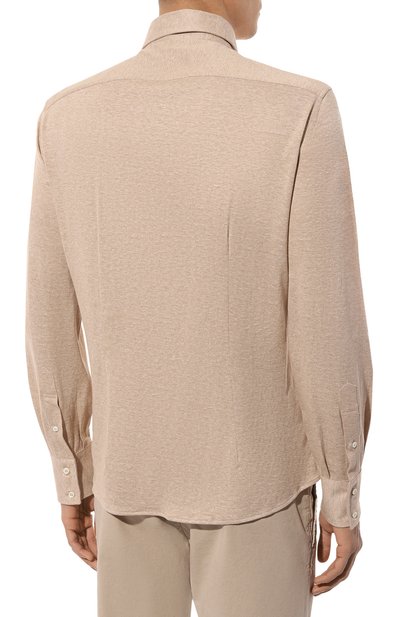 Рубашка изо льна и хлопка BRUNELLO CUCINELLI, арт. MW835B2269, фото 4