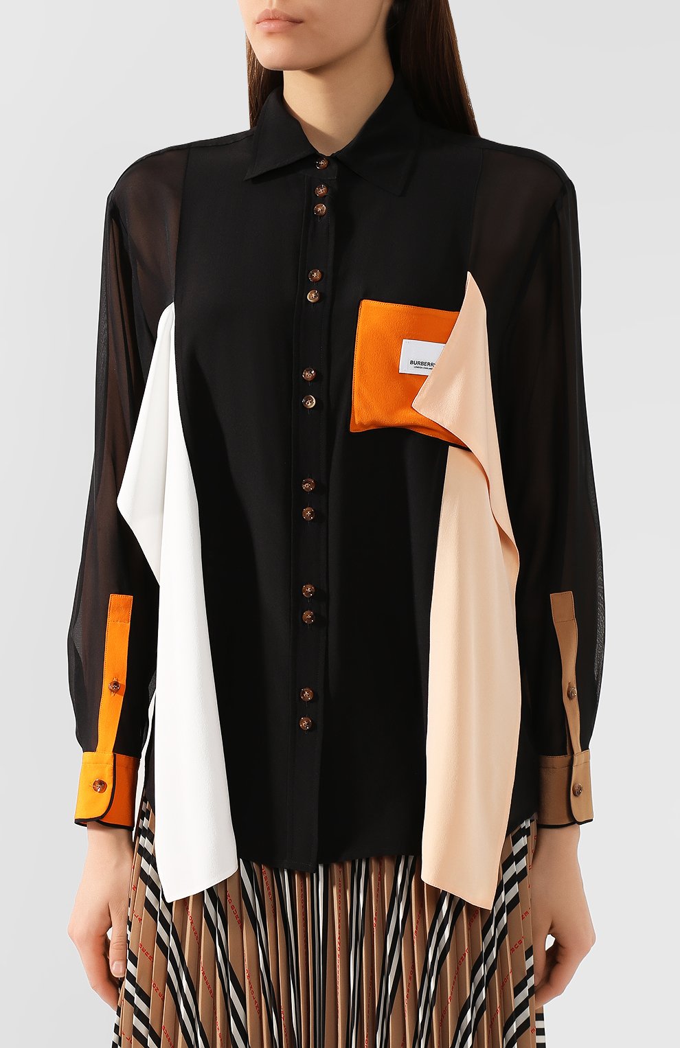 Шелковая рубашка BURBERRY, арт. 8024675, фото 3