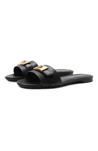 Женские кожаные шлепанцы bianca DOLCE & GABBANA, арт. CQ0731/A3S70