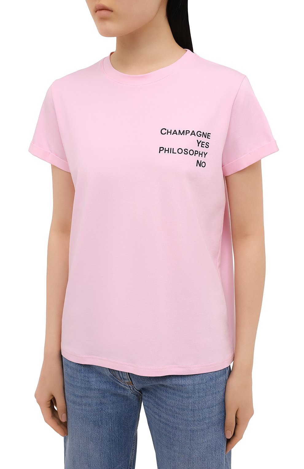 Хлопковая футболка SEVEN LAB светло-розового цвета по цене 7520 руб., арт. T20-CYPN pink, фото 3 Хлопковая футболка SEVEN LAB, арт. T20-CYPN pink, фото 3
