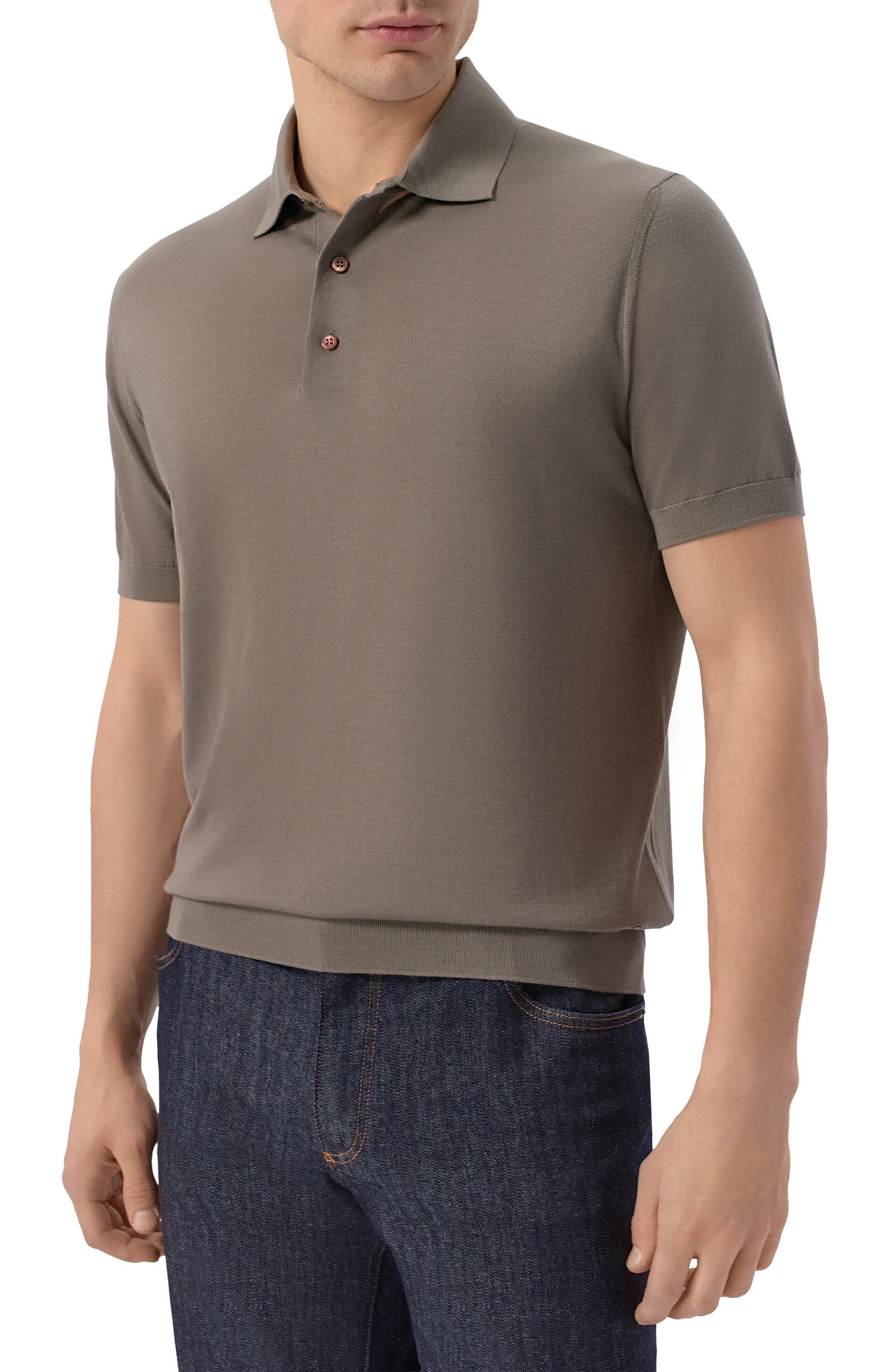 Поло из кашемира и шерсти STEFANO RICCI хаки цвета по цене 172000 руб., арт. W505506P13/W26150, фото 3 Поло из кашемира и шерсти STEFANO RICCI, арт. W505506P13/W26150, фото 3