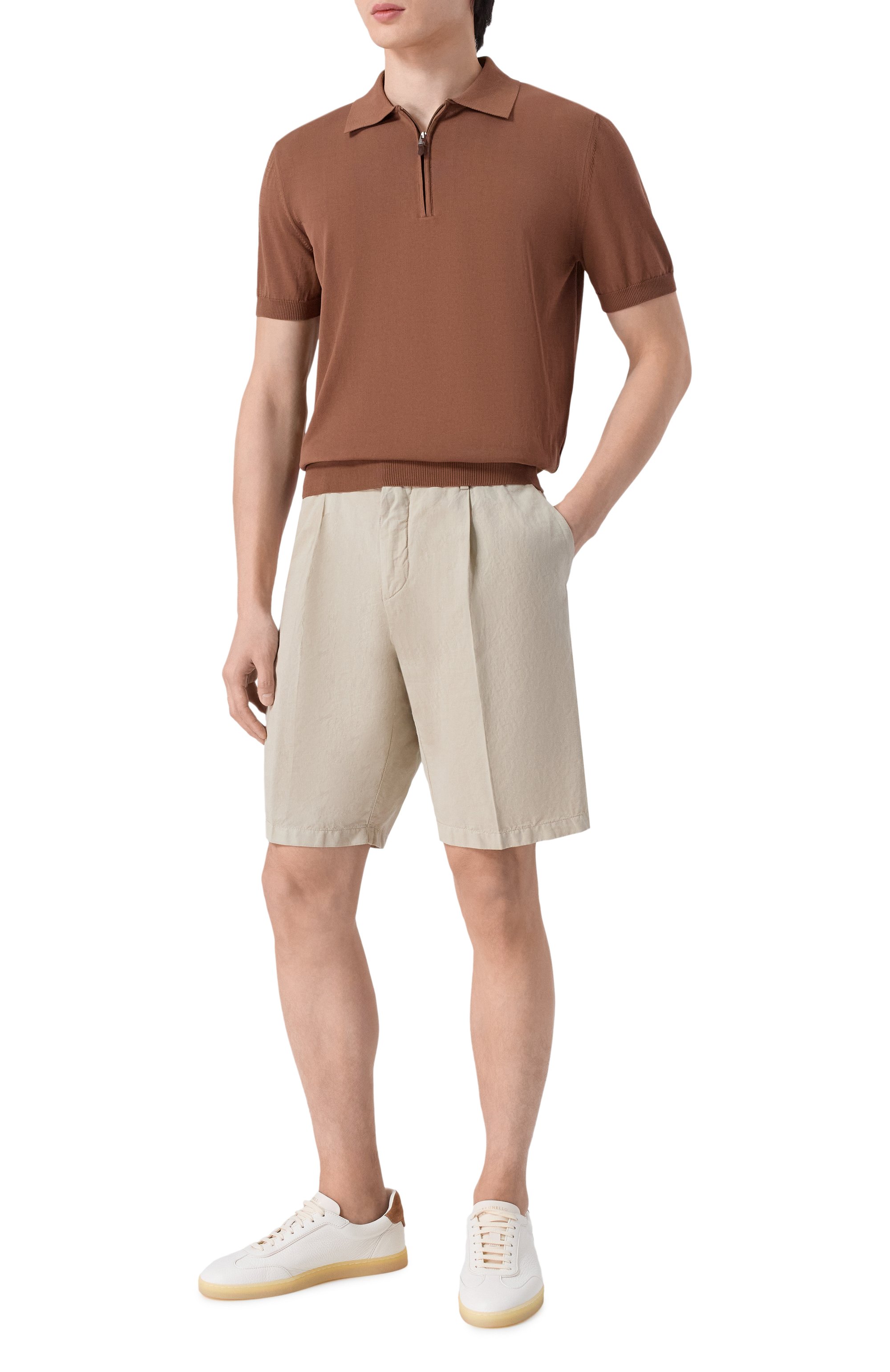 Шорты из хлопка и льна PAUL&SHARK, арт. 25414034, фото 2