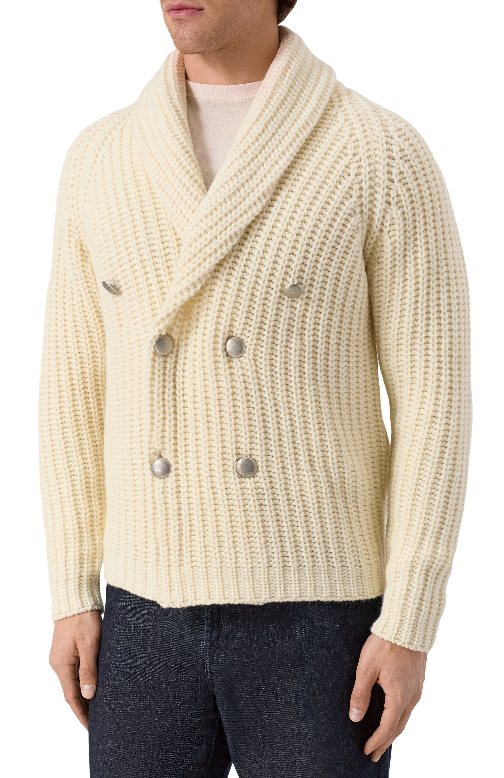 Шерстяной кардиган L.B.M. 1911 кремового цвета по цене 73250 руб., арт. 6385/59687, фото 3 Шерстяной кардиган L.B.M. 1911, арт. 6385/59687, фото 3