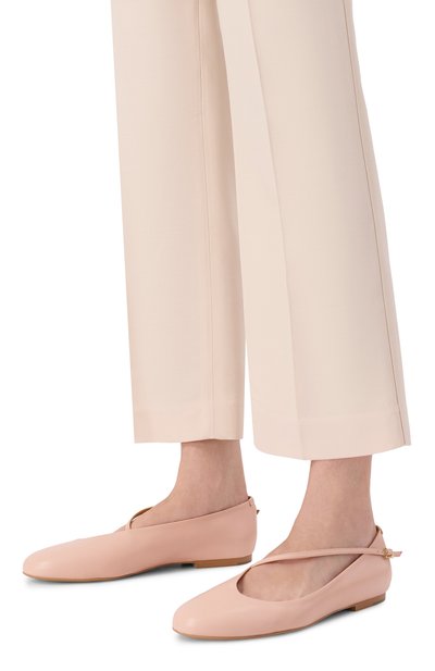 Кожаные балетки elyss JIL SANDER светло-розового цвета по цене 99000 руб., арт. J16WZ0020/P7588, фото 2 Кожаные балетки elyss JIL SANDER, арт. J16WZ0020/P7588, фото 2