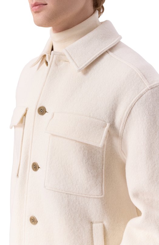 Шерстяная куртка-рубашка Bogner 38829843 Кремовый  38829843 Фото 5