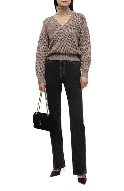 Свитер изо льна и хлопка BRUNELLO CUCINELLI, арт. MAJ585202, фото 2