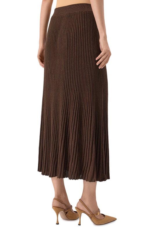 Юбка из шерсти и вискозы Kiton D5872503 Коричневый  D5872503 Фото 4