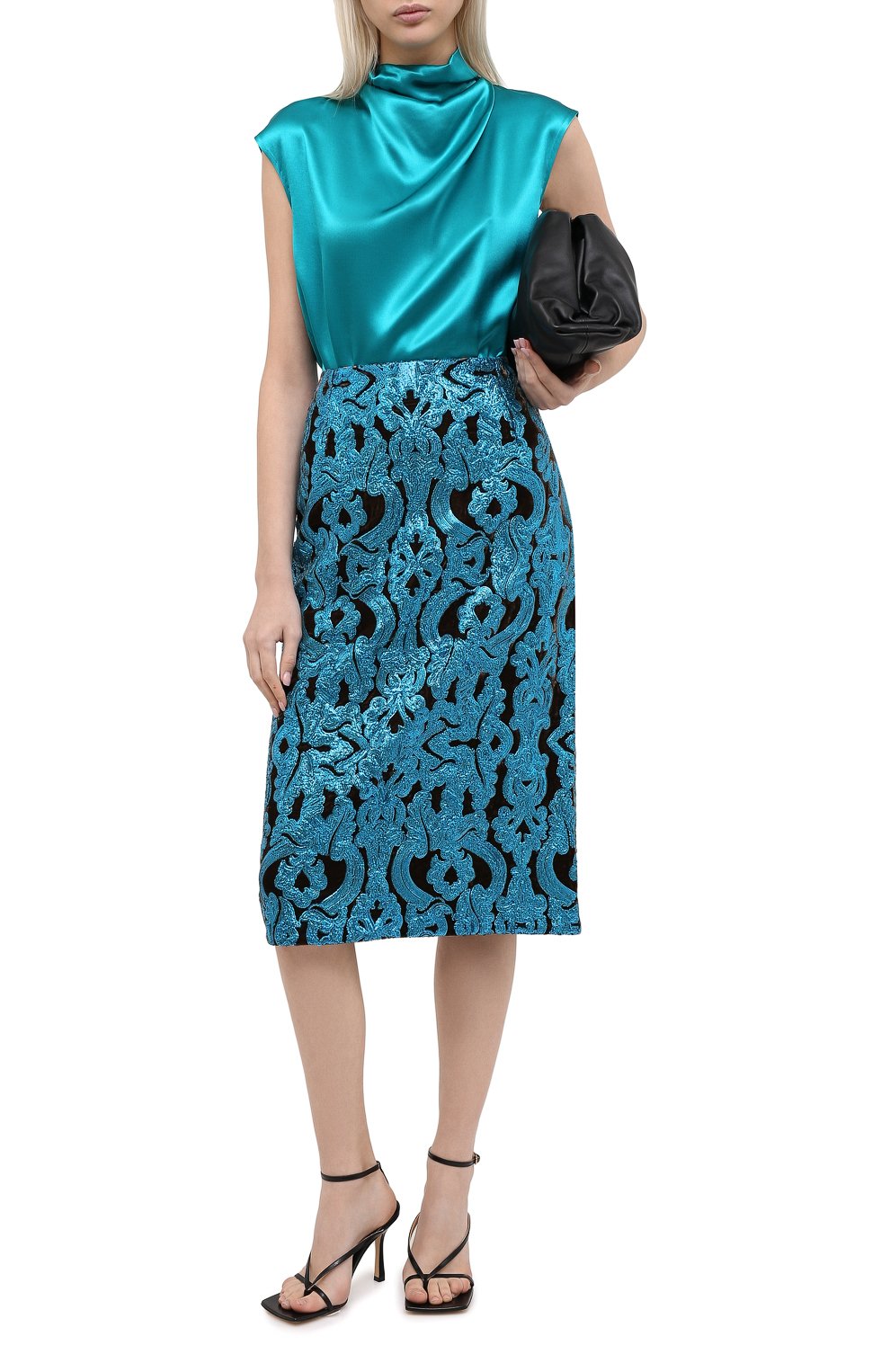 Топ из вискозы DRIES VAN NOTEN бирюзового цвета по цене 35650 руб., арт. 202-10756-1042, фото 2 Топ из вискозы DRIES VAN NOTEN, арт. 202-10756-1042, фото 2
