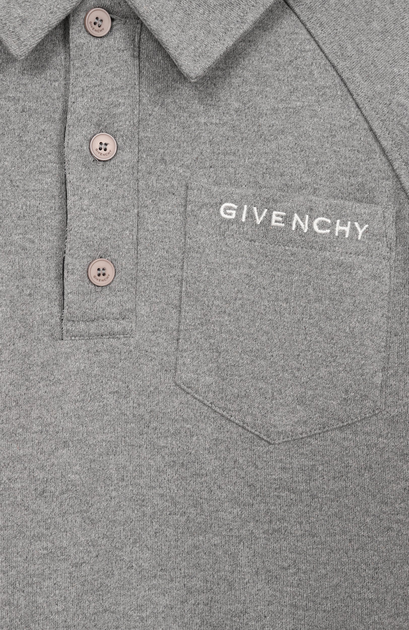 Хлопковое поло GIVENCHY серого цвета по цене 41200 руб., арт. H31348, фото 3 Хлопковое поло GIVENCHY, арт. H31348, фото 3