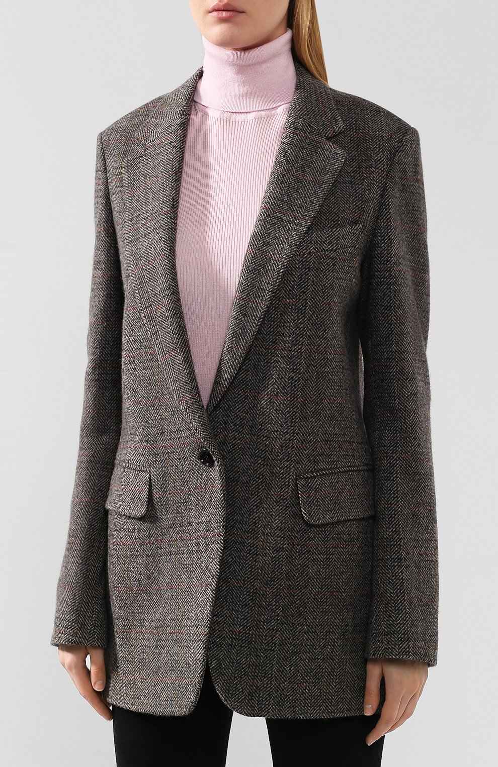 Шерстяной жакет DRIES VAN NOTEN серого цвета по цене 71950 руб., арт. 192-10434-8188, фото 3 Шерстяной жакет DRIES VAN NOTEN, арт. 192-10434-8188, фото 3
