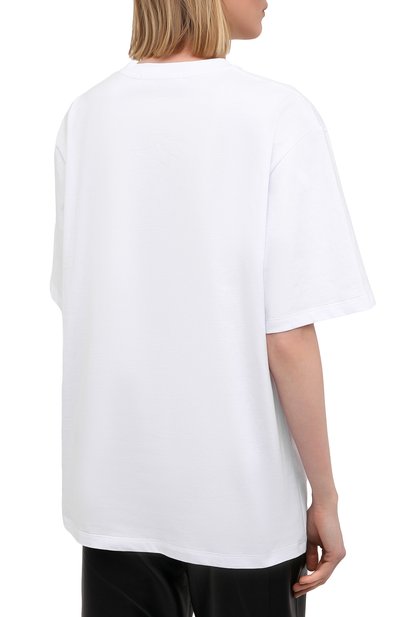 Хлопковая футболка MSGM белого цвета по цене 21950 руб., арт. 3041MDM160 217298, фото 4 Хлопковая футболка MSGM, арт. 3041MDM160 217298, фото 4