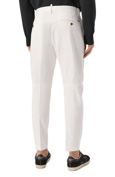 Мужские хлопковые брюки DSQUARED2 белого цвета, арт. S74KB0996/S39021 | Фото 4 (Длина (брюки, джинсы): Стандартные; Материал внешний: Хлопок; Случай: Повседневный; Стили: Кэжуэл; Силуэт М (брюки): Чиносы)