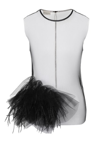 Топ с отделкой перьями DRIES VAN NOTEN, арт. 201-18636-9306, фото 1