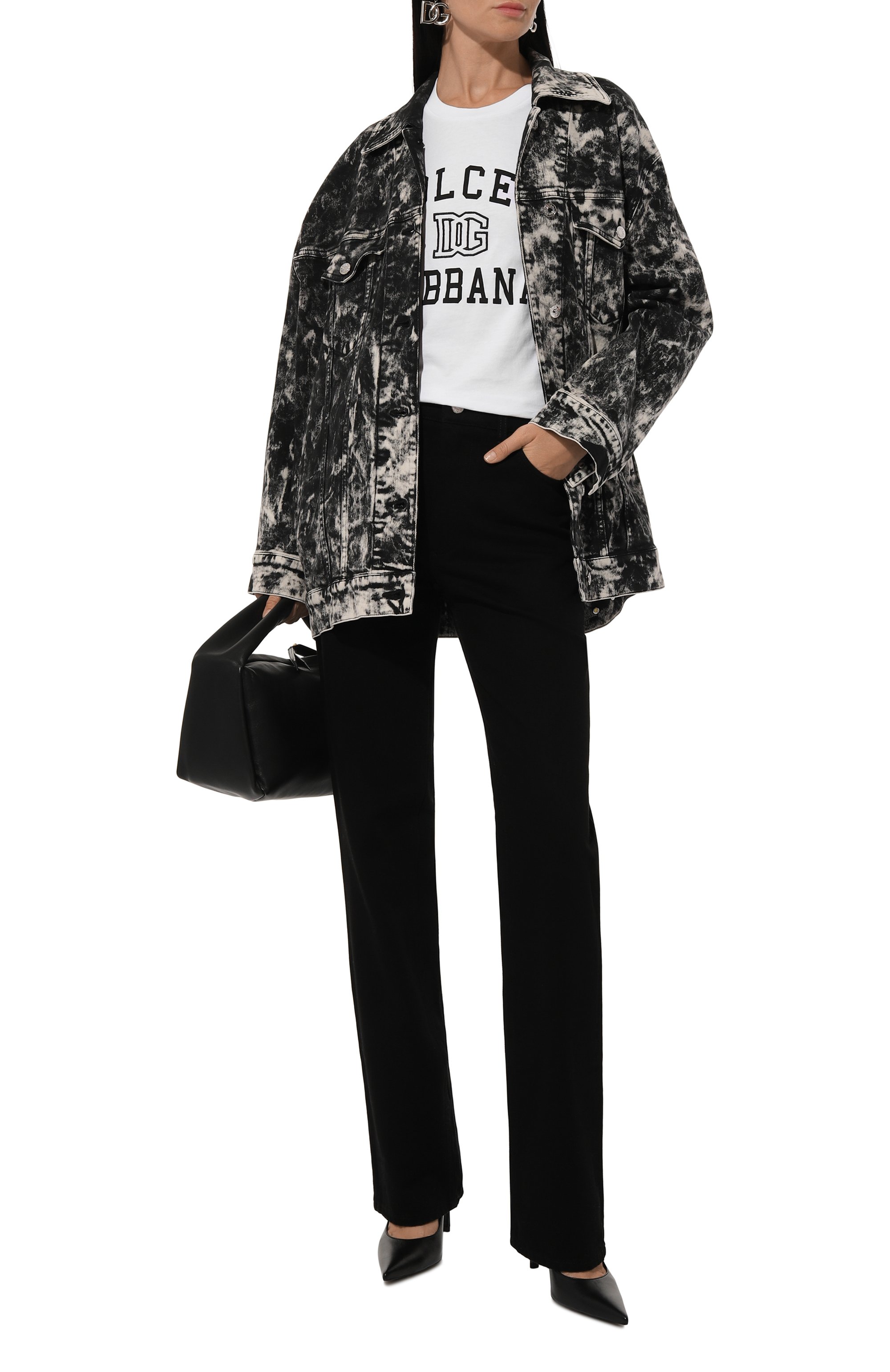 Джинсовая куртка DOLCE & GABBANA черно-белого цвета по цене 156000 руб., арт. F9M85D/G8GG3, фото 2 Джинсовая куртка DOLCE & GABBANA, арт. F9M85D/G8GG3, фото 2