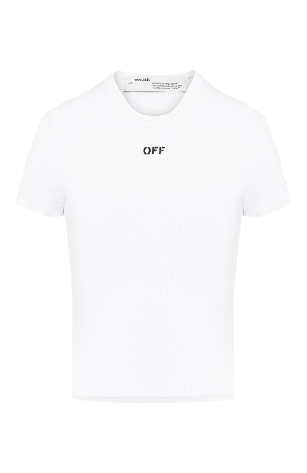 Хлопковая футболка OFF-WHITE белого цвета по цене 19950 руб., арт. 0WAA065R20H790950110, фото 1 Хлопковая футболка OFF-WHITE, арт. 0WAA065R20H790950110, фото 1