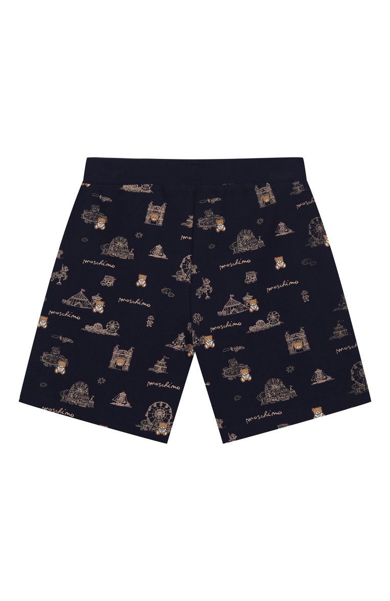 Детского комплект из футболки и шорт MOSCHINO темно-синего цвета, арт. HUG00P/LCB60/10-14 | Фото 5 (Материал внешний: Хлопок; Рукава: Короткие; Мальчики Кросс-КТ: Костюмы-спорт; Тематический товар: Teddy Bear; Автоматизация состава: Проставлено; Автоматизация ТО: Проставлено; Ростовка одежда: 10 - 11 лет | 140 - 146см, 12 лет | 152 см)