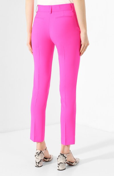 Шерстяные брюки MSGM фуксия цвета по цене 25750 руб., арт. 2841MDP21 207118, фото 4 Шерстяные брюки MSGM, арт. 2841MDP21 207118, фото 4