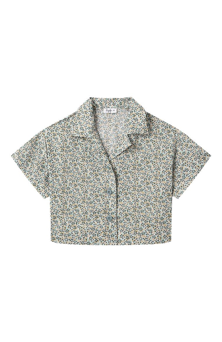 Детский комплект из рубашки и шорт IL GUFO зеленого цвета, арт. P25DP489C4139/5A-8A | Фото 2 (Рукава: Короткие; Кросс-КТ: костюм; Материал внешний: Хлопок; Ростовка одежда: 5 лет | 110 см, 7 лет | 122 см, 4 года | 104 см)