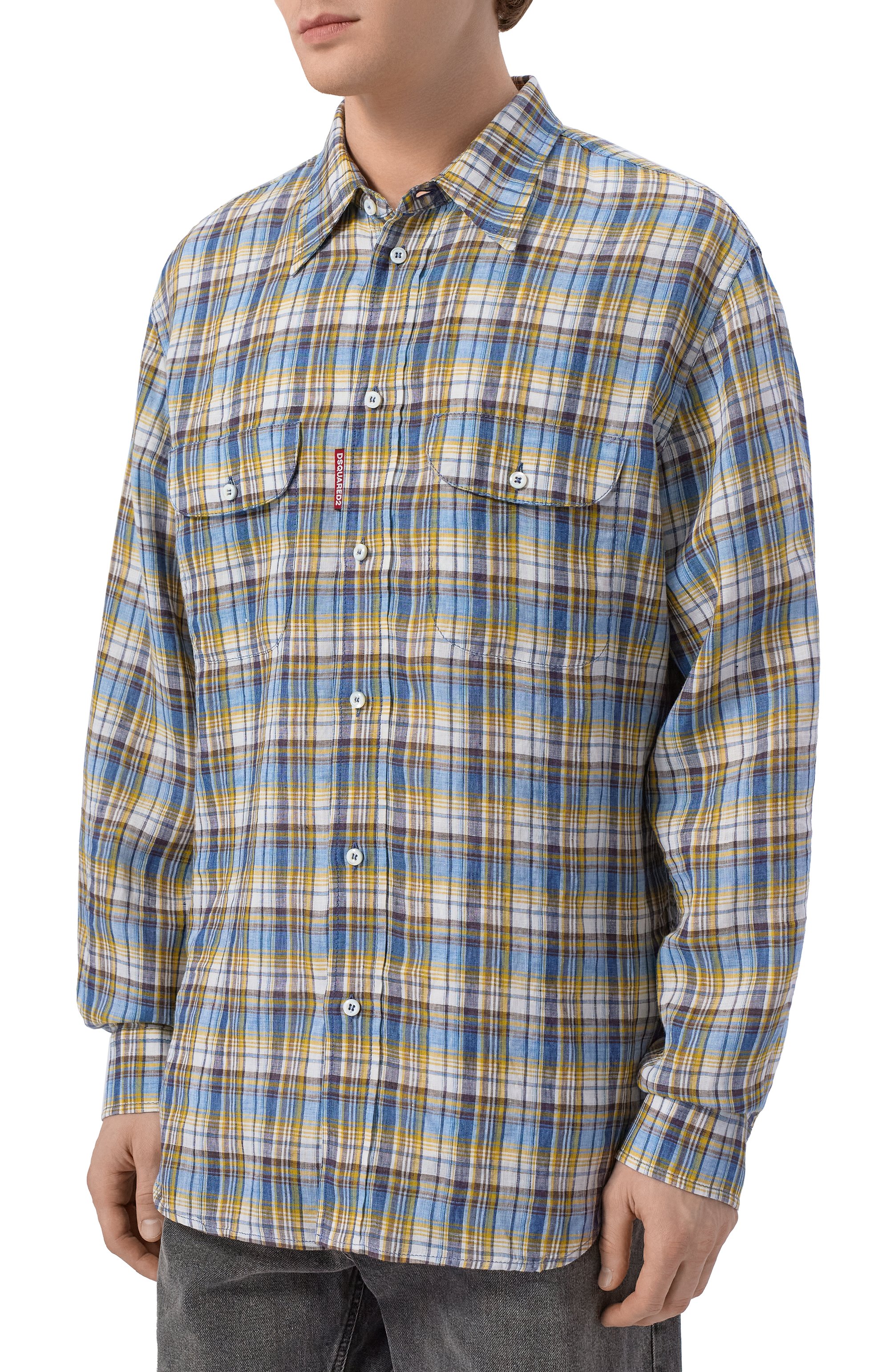 Льняная рубашка DSQUARED2, арт. S74DM1006/D35423, фото 3