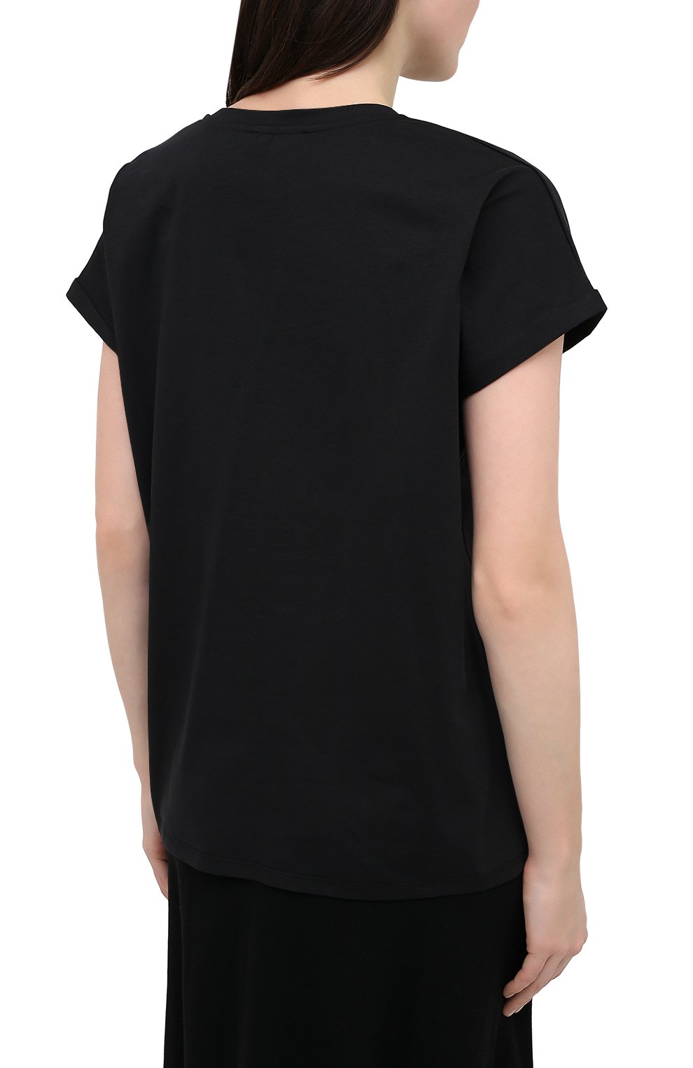 Хлопковая футболка BALMAIN черного цвета по цене 26200 руб., арт. VF11351/B013, фото 4 Хлопковая футболка BALMAIN, арт. VF11351/B013, фото 4