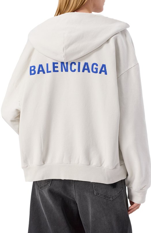 Хлопковая толстовка Balenciaga 803264/TSVP1 Кремовый  803264/TSVP1 Фото 4