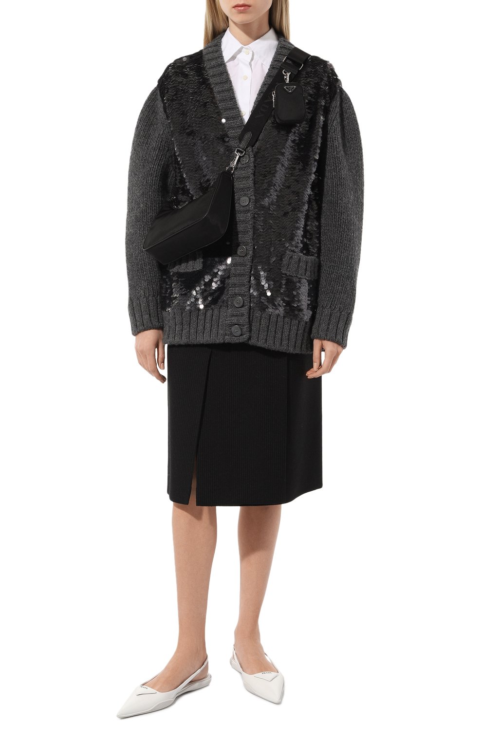 Кардиган из шерсти и кашемира PRADA, арт. P25I13-1Y6A-F0308-212, фото 2