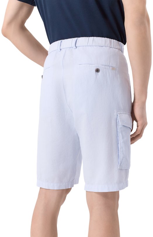 Шорты из хлопка и льна Paul&Shark 26414035 Голубой  26414035 Фото 4