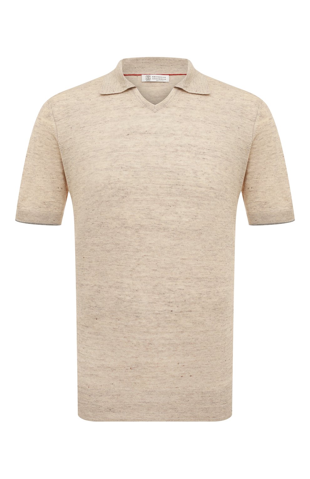 Поло изо льна и хлопка BRUNELLO CUCINELLI бежевого цвета по цене 99500 руб., арт. 221M2L00325, фото 1 Поло изо льна и хлопка BRUNELLO CUCINELLI, арт. 221M2L00325, фото 1