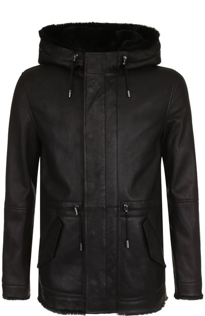 Укороченная дубленка прямого кроя на молнии с капюшоном YVES SALOMON, арт. 9WHM61277MERL, фото 1