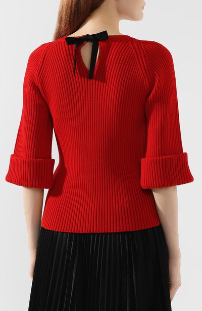 Шерстяной пуловер REDVALENTINO красного цвета по цене 34550 руб., арт. SR3KCB54/4G7, фото 4 Шерстяной пуловер REDVALENTINO, арт. SR3KCB54/4G7, фото 4