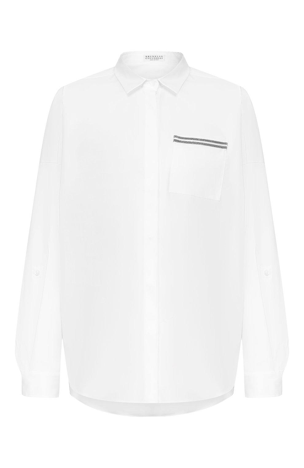 Хлопковая рубашка BRUNELLO CUCINELLI белого цвета по цене 92650 руб., арт. M0091MD516, фото 1 Хлопковая рубашка BRUNELLO CUCINELLI, арт. M0091MD516, фото 1