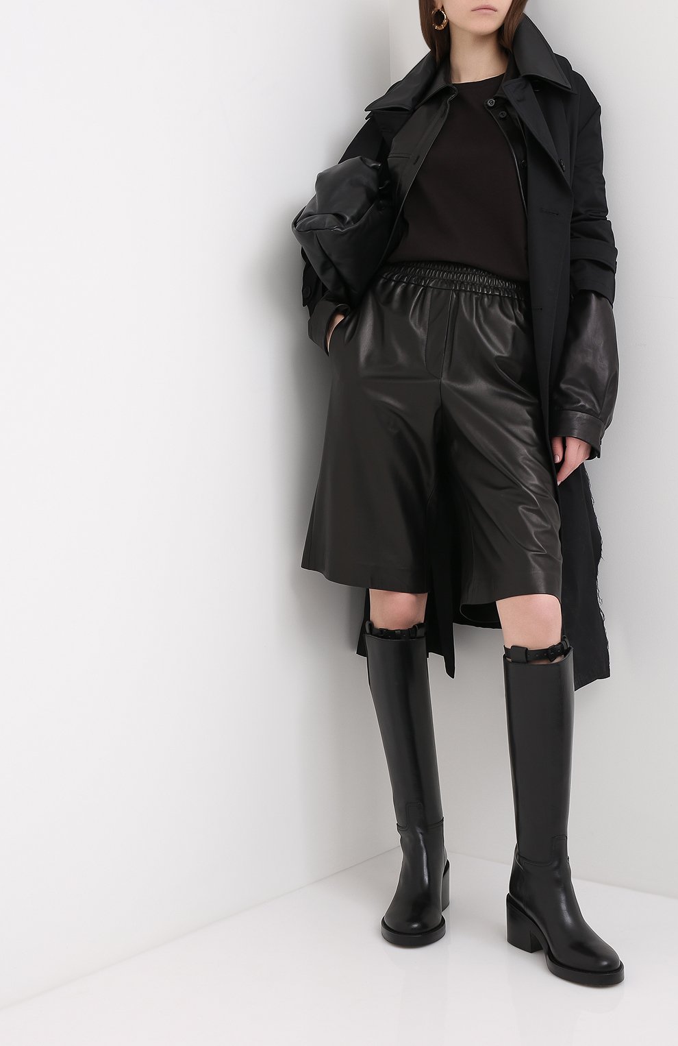 Хлопковый лонгслив BOTTEGA VENETA темно-коричневого цвета по цене 37650 руб., арт. 636866/VF1U0, фото 2 Хлопковый лонгслив BOTTEGA VENETA, арт. 636866/VF1U0, фото 2