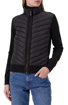 Женский комбинированный кардиган CANADA GOOSE черного цвета, арт. 6830L | Фото 3 (Рукава: Длинные; Материал сплава: Проставлено; Материал внешний: Шерсть, Синтетический материал; Материал подклада: Синтетический материал; Драгоценные камни: Проставлено; Женское Кросс-КТ: кардиган-трикотаж, Кардиган-одежда; Длина (для топов): Стандартные; Стили: Спорт-шик; Материал утеплителя: Пух и перо)
