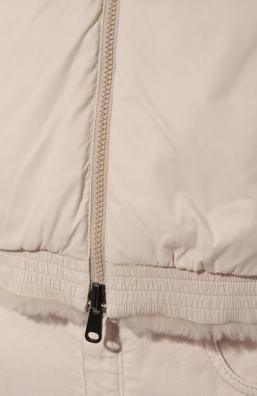 Двусторонний жилет с мехом козлика Brunello Cucinelli MPMWE3080 Бежевый  MPMWE3080 Фото 5