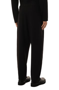 Мужские шерстяные брюки JIL SANDER черного цвета, арт. J47KA0233/J40182 | Фото 4 (Драгоценные камни: Проставлено; Материал сплава: Проставлено; Длина (брюки, джинсы): Стандартные; Материал внешний: Шерсть; Случай: Повседневный; Стили: Минимализм)