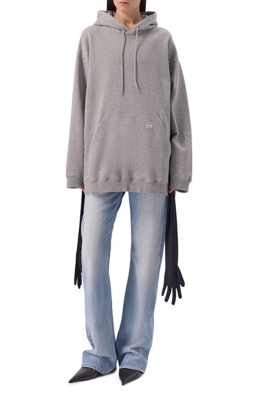 Хлопковое худи MM6 S52DA0083/M25025 Серый  S52DA0083/M25025 Фото 3