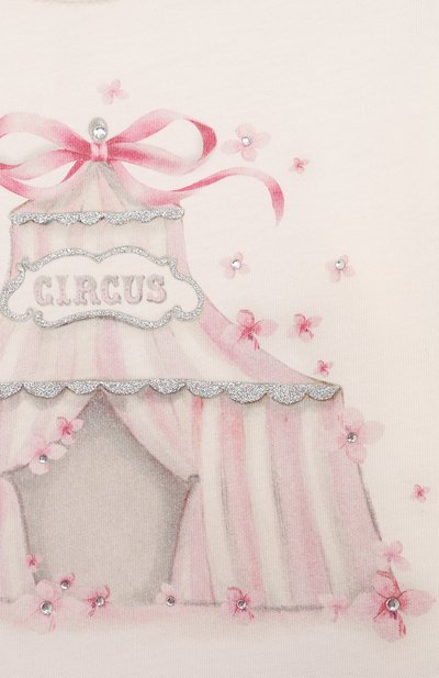 Хлопковый лонгслив MONNALISA молочного цвета по цене 6900 руб., арт. 39D607., фото 3 Хлопковый лонгслив MONNALISA, арт. 39D607., фото 3