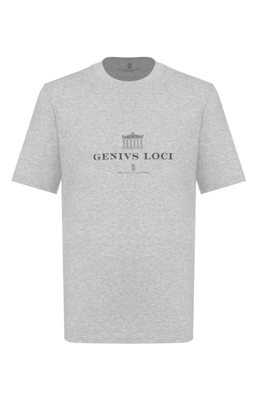 Хлопковая футболка Brunello Cucinelli M0B138520 Серый M0B138520