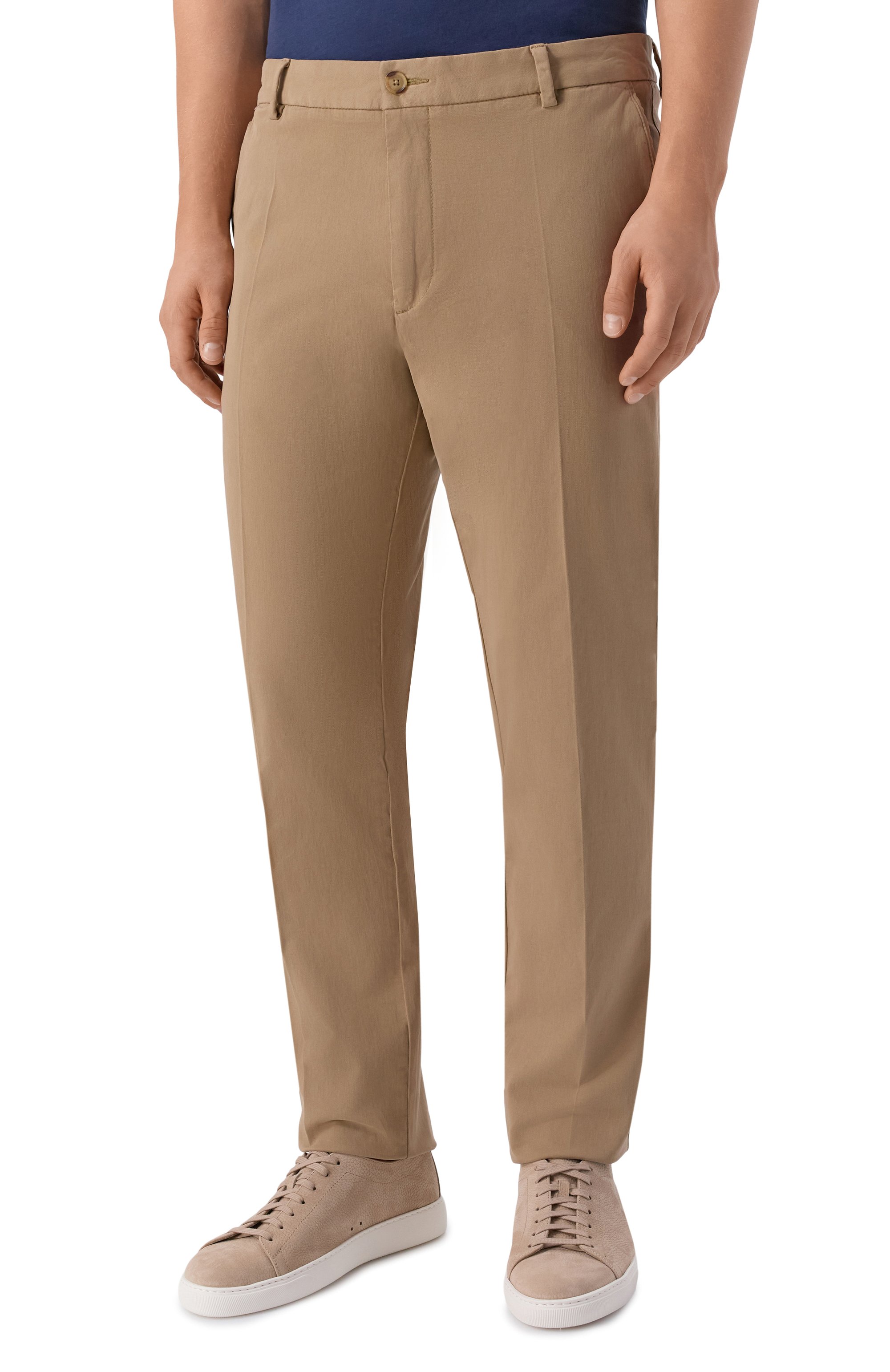 Хлопковые брюки BOSS бежевого цвета по цене 20950 руб., арт. 50543304, фото 3 Хлопковые брюки BOSS, арт. 50543304, фото 3