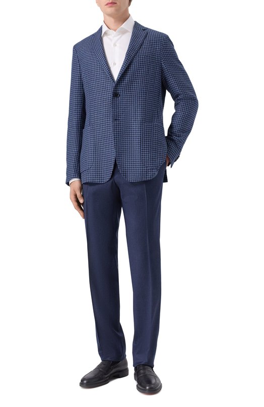 Пиджак из шелка и шерсти Zegna 1D7SG0/949703A9 Синий  1D7SG0/949703A9 Фото 2