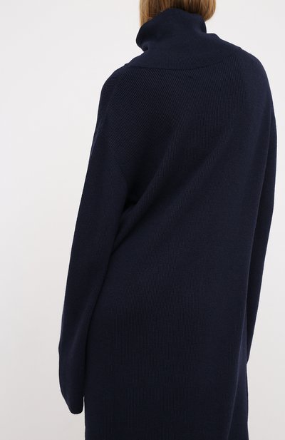 Платье-миди NANUSHKA темно-синего цвета по цене 42550 руб., арт. CANAAN_NAVY_RECYCLED CASHMERE KNIT, фото 4 Платье-миди NANUSHKA, арт. CANAAN_NAVY_RECYCLED CASHMERE KNIT, фото 4