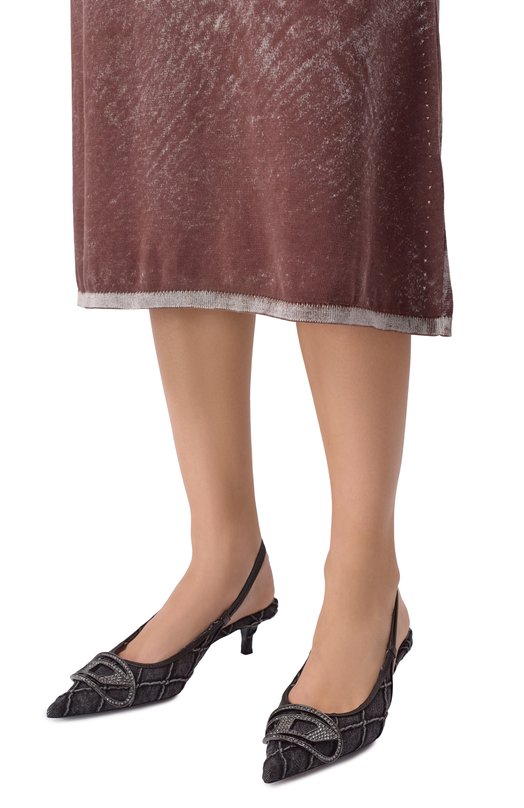 Текстильные туфли D-Venus 40 Diesel Y03706/P7505 Чёрный  Y03706/P7505 Фото 2