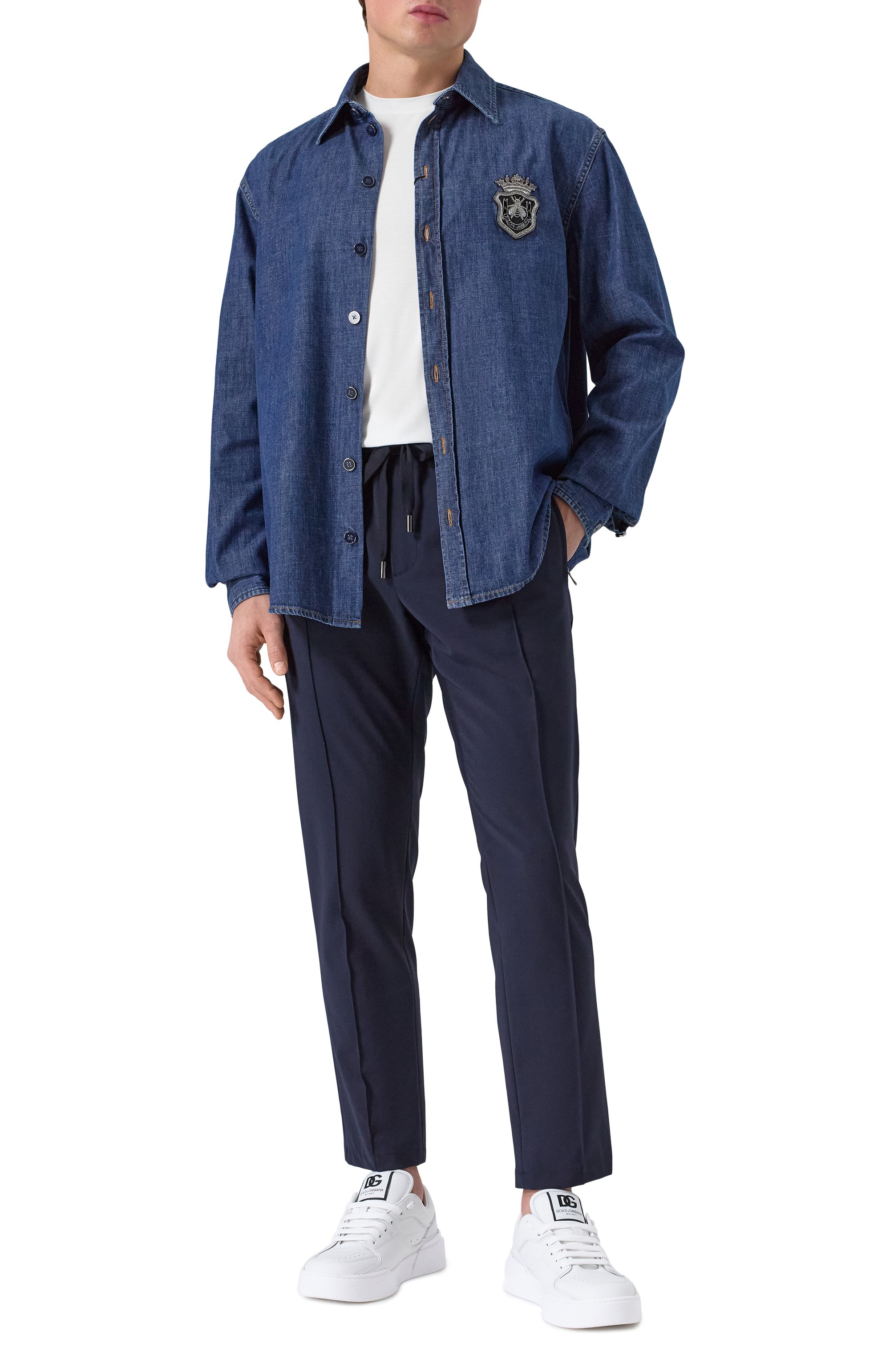 Джинсовая рубашка DOLCE & GABBANA синего цвета по цене 145500 руб., арт. G5M02Z/G8MF5, фото 2 Джинсовая рубашка DOLCE & GABBANA, арт. G5M02Z/G8MF5, фото 2