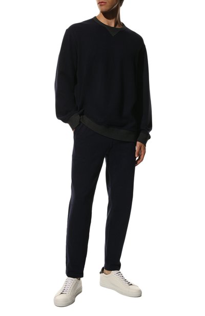 Хлопковые брюки BRUNELLO CUCINELLI темно-синего цвета по цене 81850 руб., арт. MTU143243G, фото 2 Хлопковые брюки BRUNELLO CUCINELLI, арт. MTU143243G, фото 2