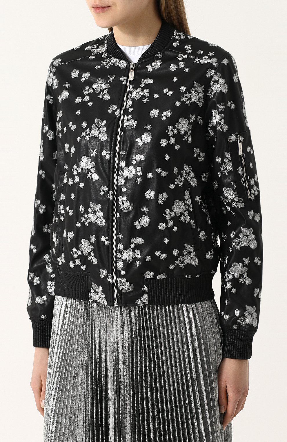 Кожаная куртка на молнии с декоративной отделкой MICHAEL MICHAEL KORS, арт. MS81ELL8KZ, фото 3