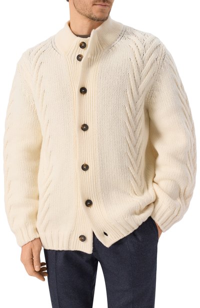 Шерстяной кардиган KITON кремового цвета по цене 242000 руб., арт. UMM0844, фото 3 Шерстяной кардиган KITON, арт. UMM0844, фото 3