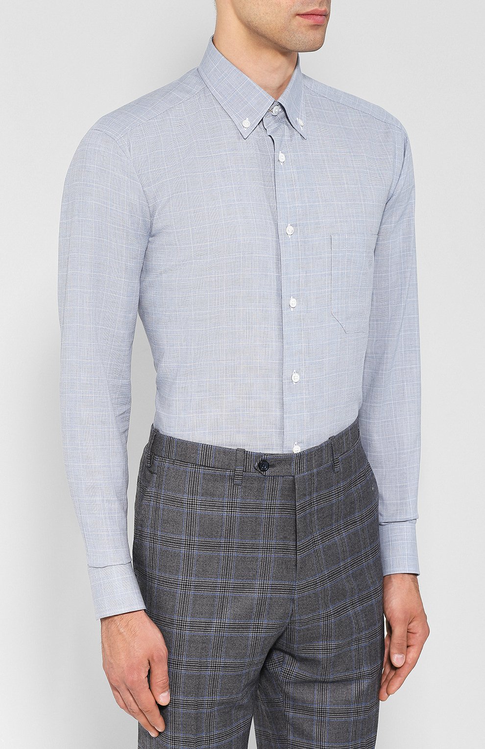 Хлопковая сорочка с воротником button down BRIONI, арт. SCAA0L/0703V, фото 3