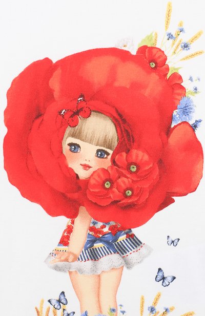 Хлопковая футболка MONNALISA, арт. 313605SD, фото 3